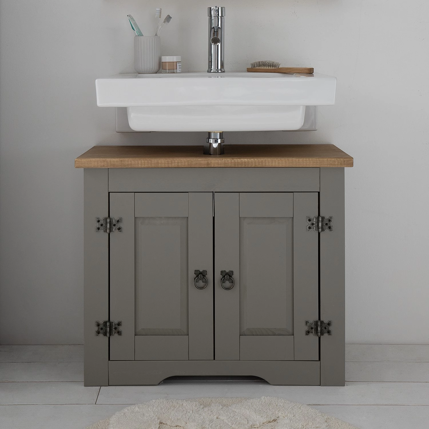 Maison Belfort Meuble sous lavabo Finca Rustica - Pin gris 5 Maison Belfort Meuble sous lavabo Finca Rustica - Pin gris – Image 3