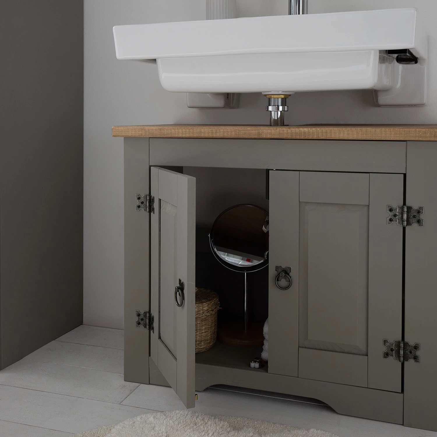 Maison Belfort Meuble sous lavabo Finca Rustica - Pin gris 12 Maison Belfort Meuble sous lavabo Finca Rustica - Pin gris – Image 10