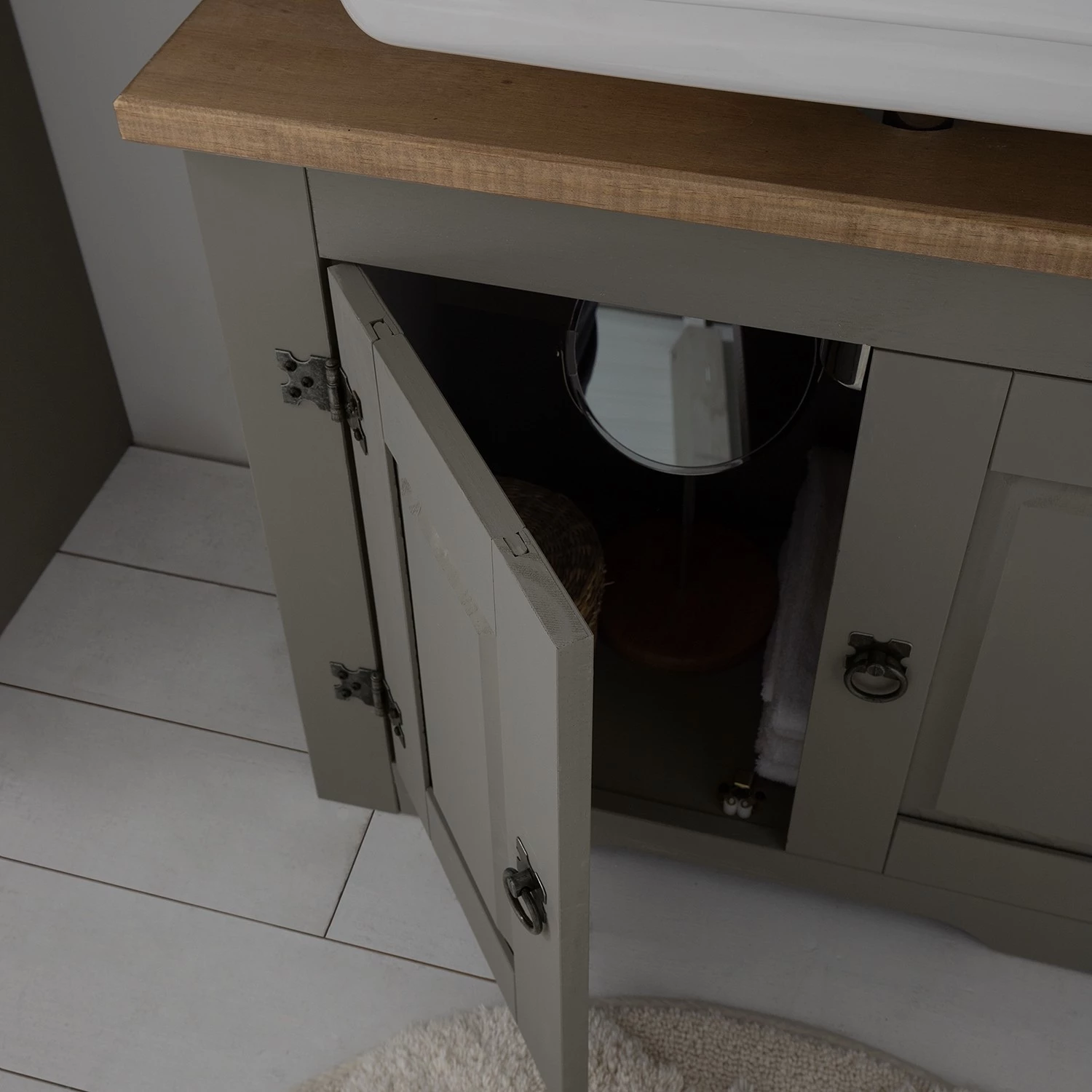 Maison Belfort Meuble sous lavabo Finca Rustica - Pin gris 13 Maison Belfort Meuble sous lavabo Finca Rustica - Pin gris – Image 11