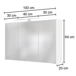 Giessbach Armoire de toilette Corno - Éclairage inclus - Blanc - Largeur : 100 cm -Meubles de salle de bain Soldes 2022 1000201893 200121 13132600236 SKETCH DETAILS P000000001000201893 sketch