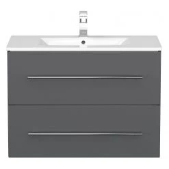 Posseik Meuble avec vasque Homeline - Anthracite - Largeur : 80 cm -Meubles de salle de bain Soldes 2022 1000204214 200226 11453900112 DETAILS P000000001000204214