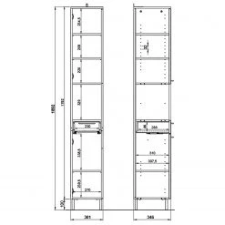 Germania Colonne de salle de bain Arvada - Blanc -Meubles de salle de bain Soldes 2022 1000205933 200221 13364000037 SKETCH DETAILS P000000001000205933 sketch