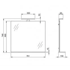 Germania Salle de bain Arvada IV (2 éléments) - Éclairage inclus - Blanc -Meubles de salle de bain Soldes 2022 1000205935 200221 13364000052 SKETCH DETAILS P000000001000205935 sketch