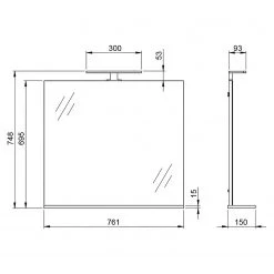 Germania Salle de bain Arvada VI (3 éléments) - Éclairage inclus - Blanc -Meubles de salle de bain Soldes 2022 1000205936 200221 13364100067 SKETCH DETAILS P000000001000205936 sketch
