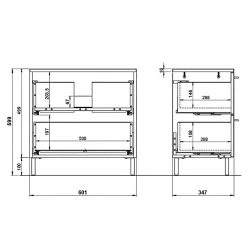 Germania Salle de bain Arvada II (5 éléments) - Éclairage inclus - Blanc -Meubles de salle de bain Soldes 2022 1000205937 200221 13364300091 SKETCH DETAILS P000000001000205937 sketch