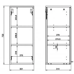 Germania Salle de bain Arvada II (5 éléments) - Éclairage inclus - Blanc -Meubles de salle de bain Soldes 2022 1000205937 200221 13364300092 SKETCH DETAILS P000000001000205937 sketch