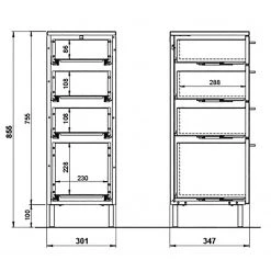 Germania Salle de bain Arvada II (5 éléments) - Éclairage inclus - Blanc -Meubles de salle de bain Soldes 2022 1000205937 200221 13364300093 SKETCH DETAILS P000000001000205937 sketch