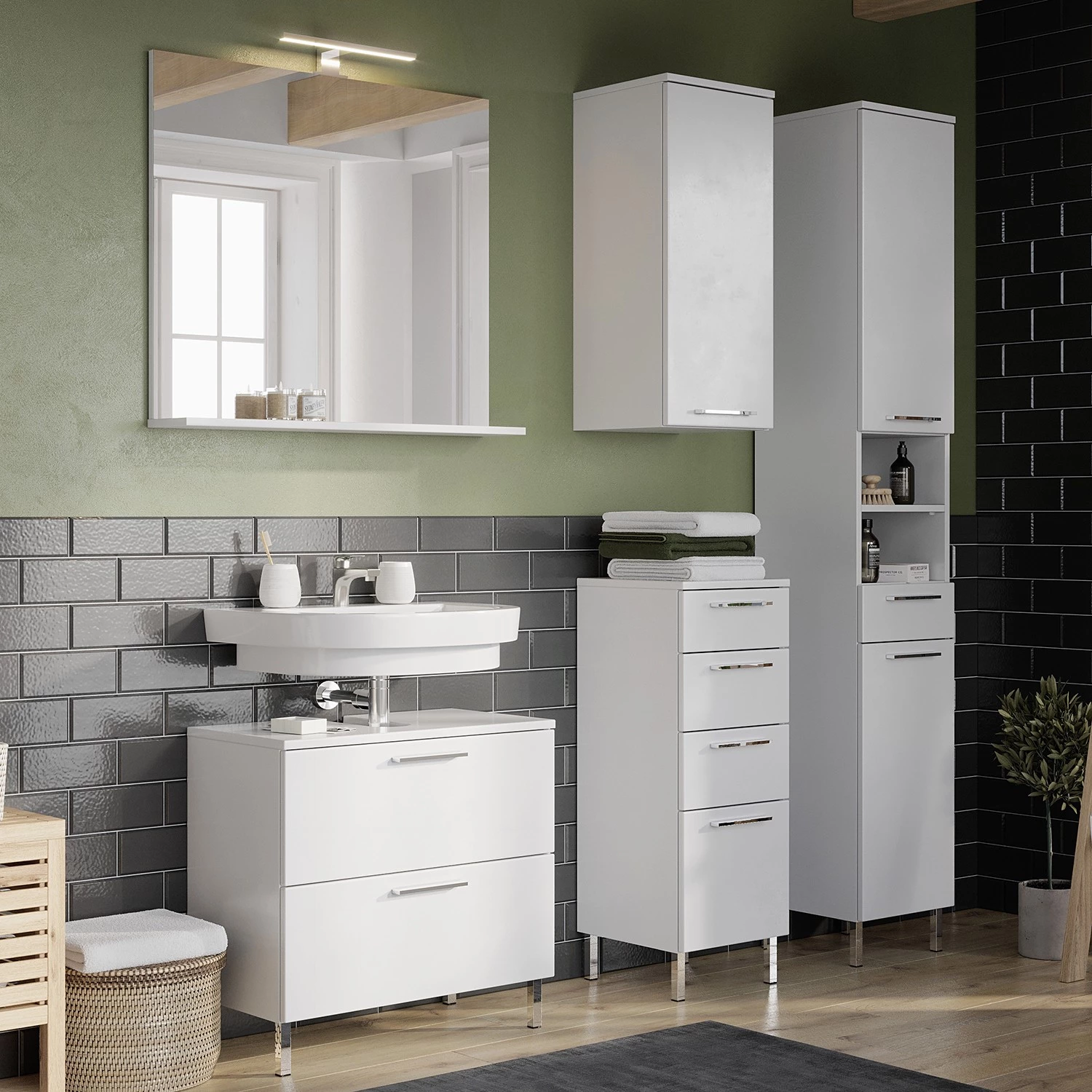 Germania Salle de bain Arvada V (5 éléments) - Éclairage inclus - Blanc 3 Germania Salle de bain Arvada V (5 éléments) - Éclairage inclus - Blanc