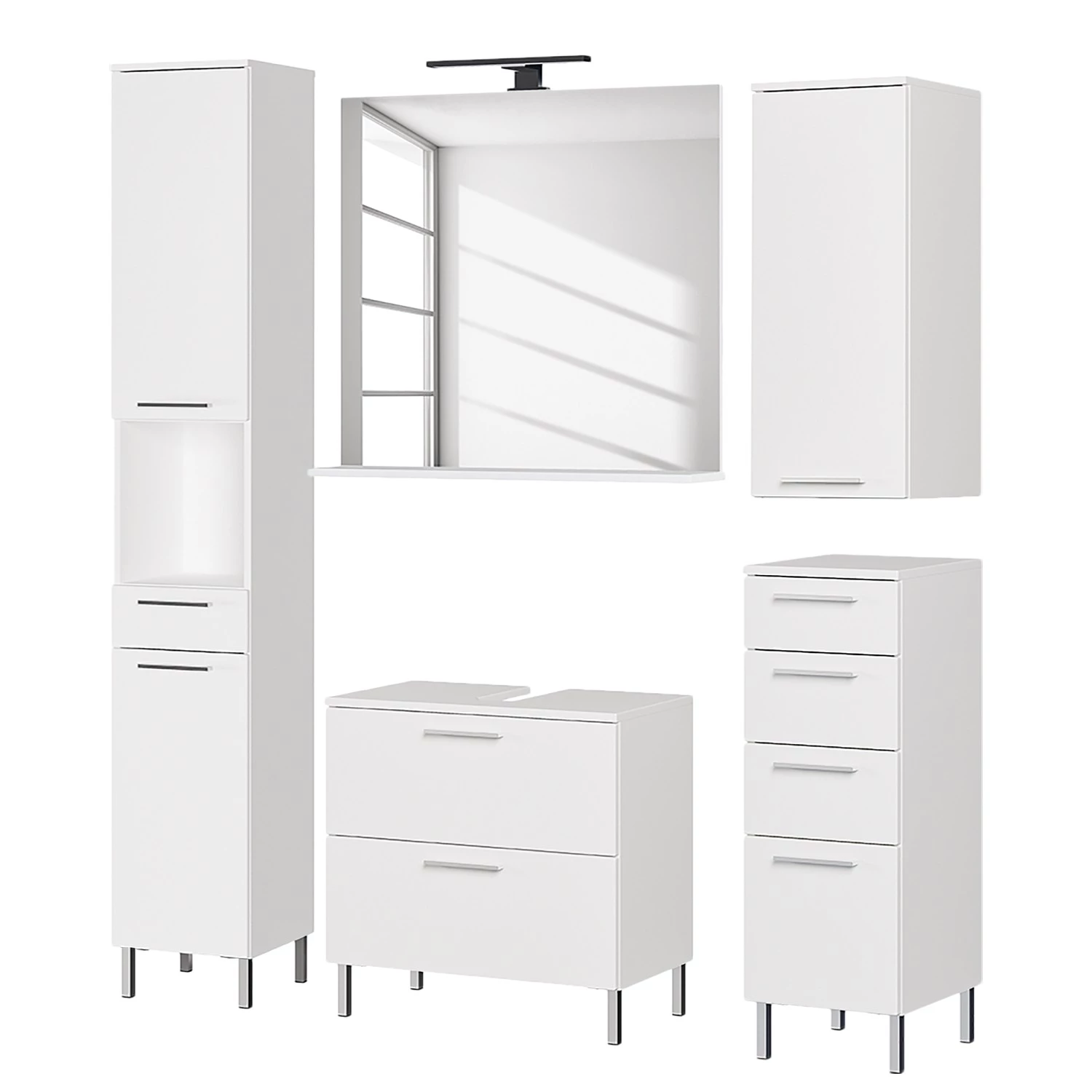 Germania Salle de bain Arvada V (5 éléments) - Éclairage inclus - Blanc 5 Germania Salle de bain Arvada V (5 éléments) - Éclairage inclus - Blanc – Image 3