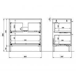 Germania Salle de bain Arvada III (3 éléments) - Éclairage inclus - Blanc -Meubles de salle de bain Soldes 2022 1000205942 200221 13364500131 SKETCH DETAILS P000000001000205942 sketch