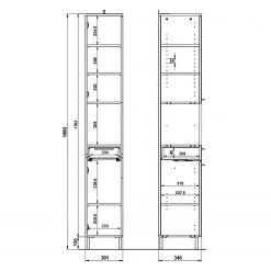 Germania Salle de bain Arvada III (3 éléments) - Éclairage inclus - Blanc -Meubles de salle de bain Soldes 2022 1000205942 200221 13364500132 SKETCH DETAILS P000000001000205942 sketch