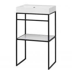 Schildmeyer Salle de bain Moris (2 éléments) - Blanc / Noir -Meubles de salle de bain Soldes 2022 1000207393 200306 14295000056 DETAILS P000000001000207393