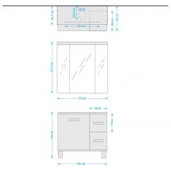 Schildmeyer Salle de bain Milan I (2 éléments) - Éclairage inclus - Imitation chêne rustique -Meubles de salle de bain Soldes 2022 1000207394 200306 14295100068 SKETCH DETAILS P000000001000207394 sketch