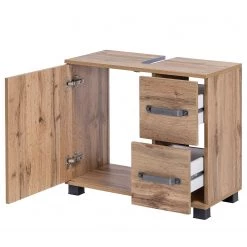 Schildmeyer Salle de bain Milan I (2 éléments) - Éclairage inclus - Imitation chêne rustique -Meubles de salle de bain Soldes 2022 1000207394 220221 045 DETAILS P000000001000207394