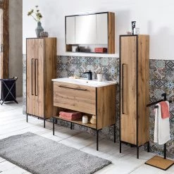 Schildmeyer Salle de bain Max II (4 éléments) - Imitation chêne rustique / Noir