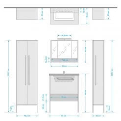 Schildmeyer Salle de bain Max II (4 éléments) - Imitation chêne rustique / Noir -Meubles de salle de bain Soldes 2022 1000207397 200306 14295600098 SKETCH DETAILS P000000001000207397 sketch