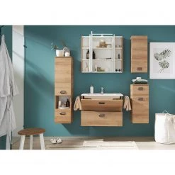 Pelipal Armoire de toilette Saskia - Éclairage inclus - Imitation chêne Riviera - Largeur : 80 cm -Meubles de salle de bain Soldes 2022 1000207453 200304 15013900037 MOOD DETAILS P000000001000207453 mood