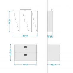 Pelipal Salle de bain Buca II (2 éléments) - Imitation chêne Riviera -Meubles de salle de bain Soldes 2022 1000207455 200304 15014100062 SKETCH DETAILS P000000001000207455 sketch