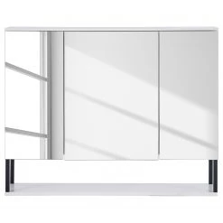 Fredriks Armoire de toilette Zaddy - Blanc mat / Noir -Meubles de salle de bain Soldes 2022 1000207869 211111 145533000032 DETAILS P000000001000207869