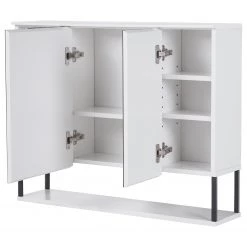 Fredriks Armoire de toilette Zaddy - Blanc mat / Noir -Meubles de salle de bain Soldes 2022 1000207869 211111 145533000044 DETAILS P000000001000207869