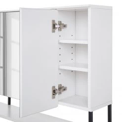 Fredriks Armoire de toilette Zaddy - Blanc mat / Noir -Meubles de salle de bain Soldes 2022 1000207869 211111 145534000056 DETAILS P000000001000207869