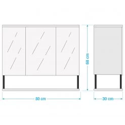 Fredriks Armoire de toilette Zaddy - Blanc mat / Noir -Meubles de salle de bain Soldes 2022 1000207869 211209 1643000000506 SKETCH DETAILS P000000001000207869 sketch
