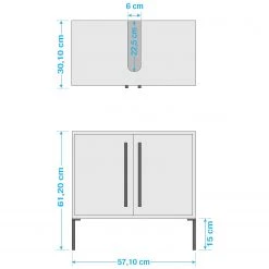 Schildmeyer Meuble sous lavabo Sarah - Menthe -Meubles de salle de bain Soldes 2022 1000208510 200317 14251700015 SKETCH DETAILS P000000001000208510 sketch