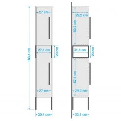 Schildmeyer Colonne de salle de bain Limone - Menthe - Largeur : 30 cm 21 Schildmeyer Colonne de salle de bain Limone - Menthe - Largeur : 30 cm -Meubles de salle de bain Soldes 2022 1000208899 200326 06263600086 SKETCH DETAILS P000000001000208899 sketch
