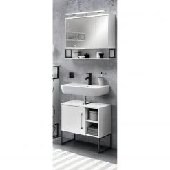 Schildmeyer Salle de bain Limone I (2 éléments) - Éclairage inclus - Blanc