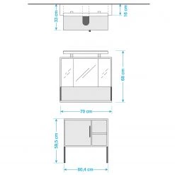 Schildmeyer Salle de bain Limone I (2 éléments) - Éclairage inclus - Blanc -Meubles de salle de bain Soldes 2022 1000208903 200326 06271900134 SKETCH DETAILS P000000001000208903 sketch