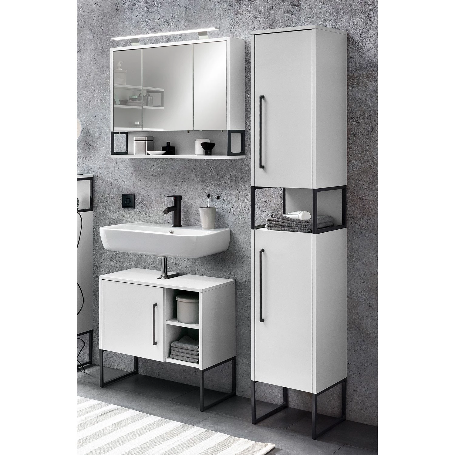 Schildmeyer Salle de bain Limone II (3 éléments) - Éclairage inclus - Blanc 3 Schildmeyer Salle de bain Limone II (3 éléments) - Éclairage inclus - Blanc