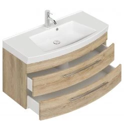 Posseik Meuble avec vasque Luna - Imitation chêne clair - Largeur : 101 cm -Meubles de salle de bain Soldes 2022 1000209335 200414 13500800295 DETAILS P000000001000209335