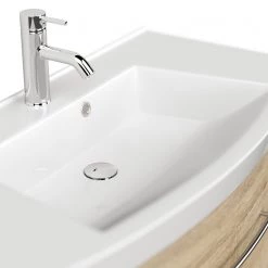 Posseik Meuble avec vasque Luna - Imitation chêne clair - Largeur : 101 cm -Meubles de salle de bain Soldes 2022 1000209335 200414 13500800296 DETAILS P000000001000209335