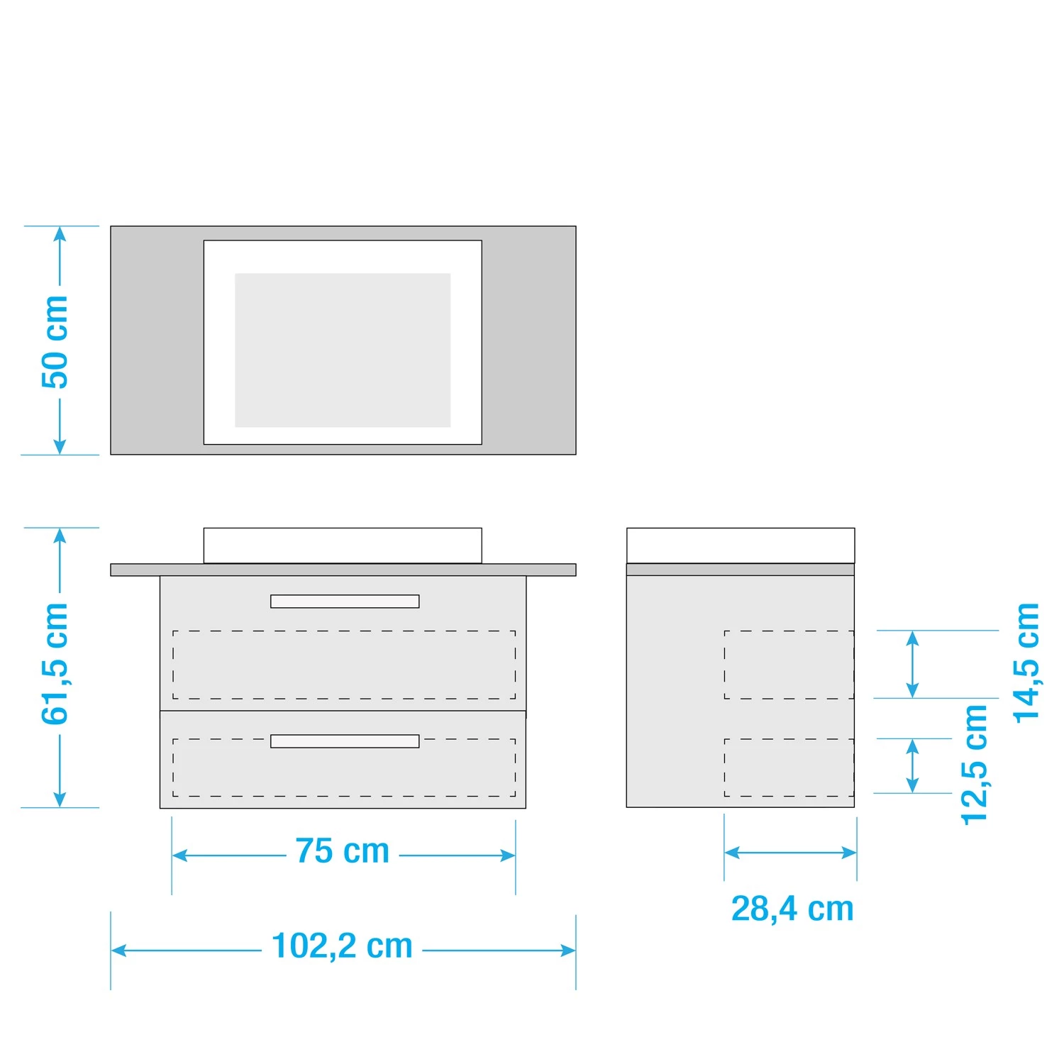 Schildmeyer Meuble avec vasque Duo - Anthracite - Largeur : 102 cm 8 Schildmeyer Meuble avec vasque Duo - Anthracite - Largeur : 102 cm – Image 6