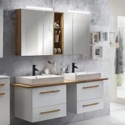 Schildmeyer Salle de bain Duo II (4 éléments) - Avec éclairage - Blanc