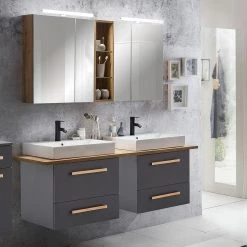 Schildmeyer Salle de bain Duo II (4 éléments) - Avec éclairage - Anthracite