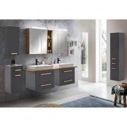 Schildmeyer Salle de bain Duo II (4 éléments) - Avec éclairage - Anthracite -Meubles de salle de bain Soldes 2022 1000209353 200417 11084900115 MOOD DETAILS P000000001000209353 mood