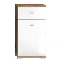 Giessbach Armoire basse Wyntoon - Blanc brillant / Imitiation chêne -Meubles de salle de bain Soldes 2022 1000209425 200429 10393500005 DETAILS P000000001000209425