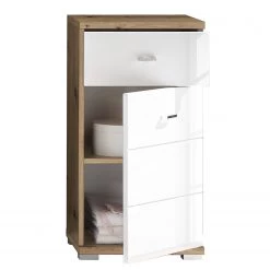 Giessbach Armoire basse Wyntoon - Blanc brillant / Imitiation chêne -Meubles de salle de bain Soldes 2022 1000209425 200429 10393500006 DETAILS P000000001000209425