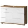 Giessbach Meuble sous vasque Wyntoon - Blanc brillant / Imitiation chêne - Largeur : 80 cm -Meubles de salle de bain Soldes 2022 1000209426 200429 10393500007 IMAGE P000000001000209426