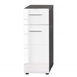 Trendteam Meuble bas Storm - Blanc brillant / Gris