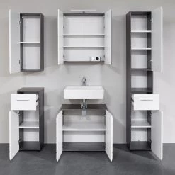 Trendteam Meuble bas Storm - Blanc brillant / Gris -Meubles de salle de bain Soldes 2022 1000210970 200507 06245600012 MOOD DETAILS P000000001000210970 mood