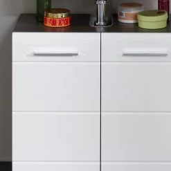 Trendteam Meuble sous lavabo Storm - Blanc brillant / Gris -Meubles de salle de bain Soldes 2022 1000210971 200507 06250500022 DETAILS P000000001000210971