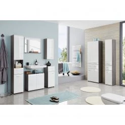 Trendteam Colonne de salle de bain Storm I - Blanc brillant / Gris -Meubles de salle de bain Soldes 2022 1000210973 200507 06250800026 MOOD DETAILS P000000001000210973 mood