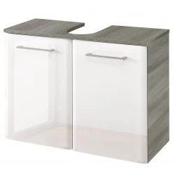 Pelipal Meuble sous lavabo Sera - blanc brillant / imitation graphite