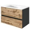 Giessbach Meuble avec vasque Verciano - Imitation chêne wotan - Largeur : 80 cm -Meubles de salle de bain Soldes 2022 1000214508 200603 14245000012 IMAGE P000000001000214508