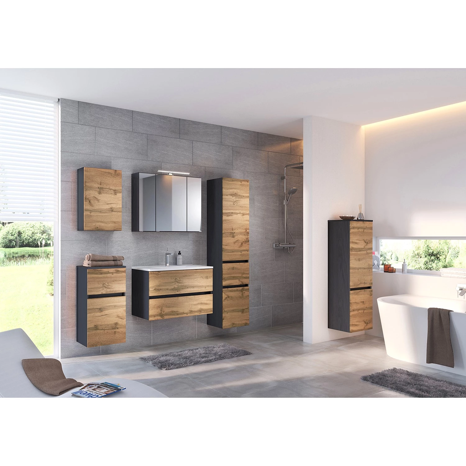Giessbach Armoire de salle de bain Verciano - Imitation chêne wotan 4 Giessbach Armoire de salle de bain Verciano - Imitation chêne wotan – Image 2