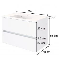 Giessbach Meuble avec vasque Verciano - Gris mat - Largeur : 80 cm -Meubles de salle de bain Soldes 2022 1000214525 200603 14254900190 SKETCH DETAILS P000000001000214525 sketch