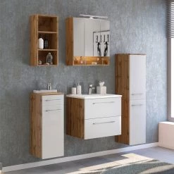 Giessbach Armoire de salle de bain Davos III - Imitation chêne wotan / Blanc -Meubles de salle de bain Soldes 2022 1000214852 200616 06352000084 MOOD DETAILS P000000001000214852 mood