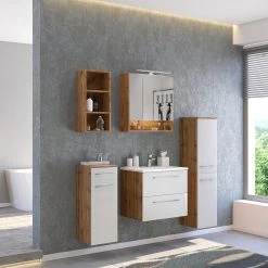 Giessbach Meuble bas Davos II - Imitation chêne wotan / Blanc -Meubles de salle de bain Soldes 2022 1000214854 200616 06360500107 MOOD DETAILS P000000001000214854 mood